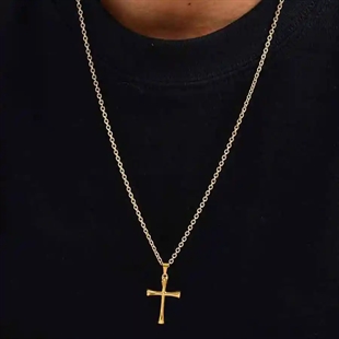 Golden Faith Kreuz Halskette Edelstahl