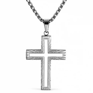 Croce Nera Milano Silver – Kreuzkette für Männer