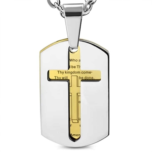 Halskette mit Kreuz aus Stahl 
