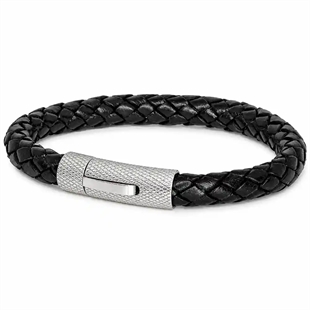 Riffle Lederarmband schwarz.