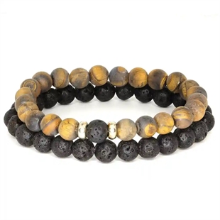 Perlenarmband für Männer mit 8 mm Lavaperlen 