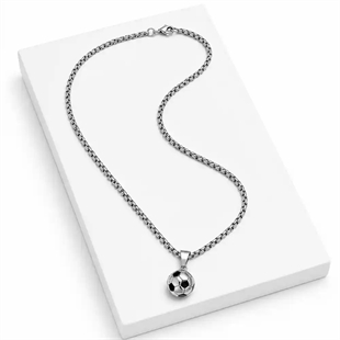 Fußballkette aus Edelstahl mit 1,5 cm Anhänger