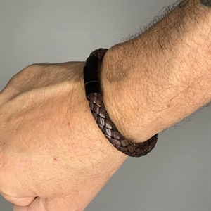 Chart Lederarmband Braun/Schwarz.