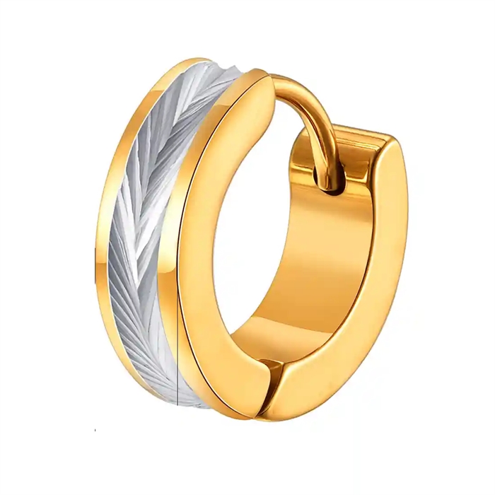 Stahl Groove Hoop – Herren Ohrring in vergoldetem Stahl (1 Stk)