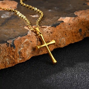 Golden Faith Kreuz Halskette Edelstahl