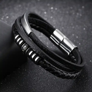 schwarzes Armband für Männer