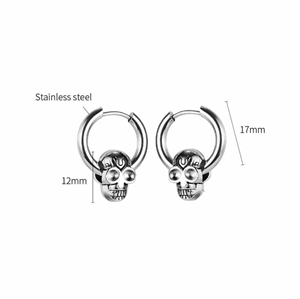 Totenkopf-Ohrring aus rostfreiem Stahl