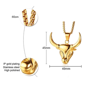 Kuh goldene Halskette aus Stahl