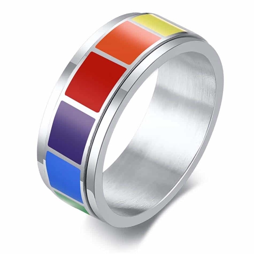 Spinning Pride Ring in Regenbogenfarben