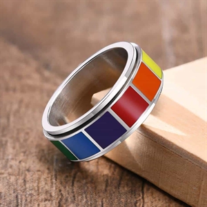 Spinning Pride Ring in Regenbogenfarben