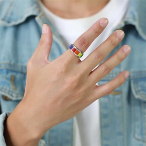 Spinning Pride Ring in Regenbogenfarben