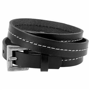 Dreifach-Stitz-Lederarmband schwarz