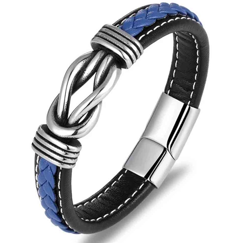 Blaues Strang-Lederarmband