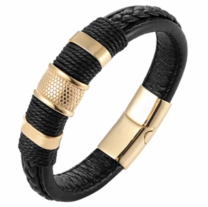 Goldenes schwarzes Crawe-Armband für Männer.