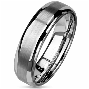 Vertrauen Wolfram Ring mit Glanz und Rand