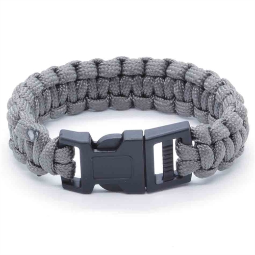 Graues Paracord-Armband 21 cm