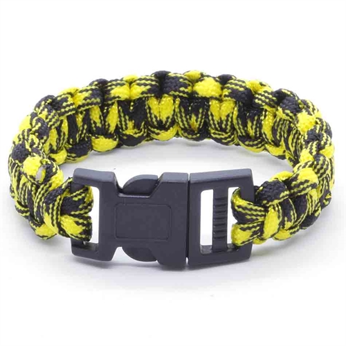 Gelb/Schwarzes Paracord-Armband 21 cm