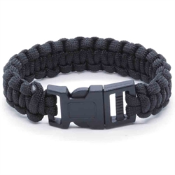 Schwarzes Paracord-Armband 21 cm