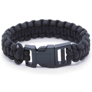 Schwarzes Paracord-Armband 21 cm