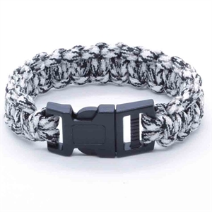 Weiß-Schwarzes Paracord-Armband 21 cm