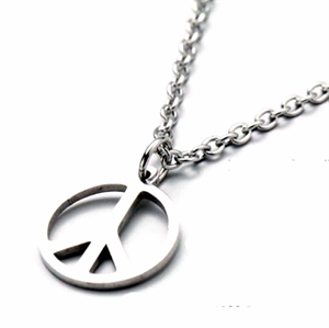 Peace-Halskette aus Edelstahl