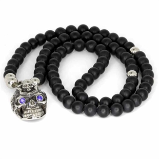 Herrenschmuck Perlenkette skull