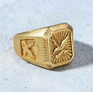 Eagle gold Edelstahlring