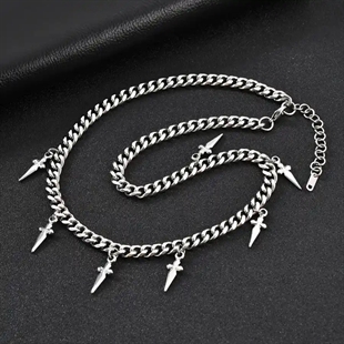 Dagger Chain Halskette aus Edelstahl – 6 mm / 50 cm