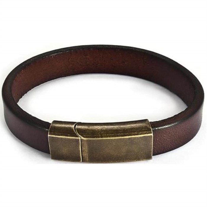 Netri Lederarmband mit bronzefarbenem Magnetverschluss