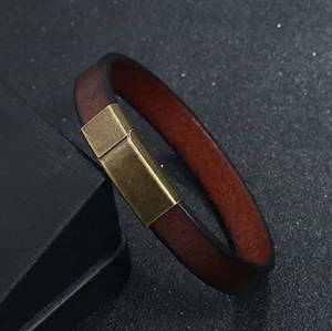 Netri Lederarmband mit bronzefarbenem Magnetverschluss