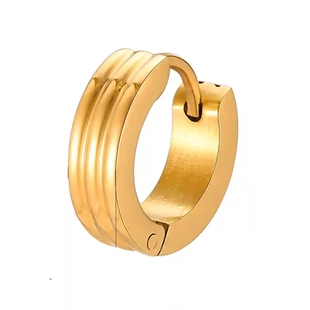 Golden Ridge Hoop – Exklusiver Herrenohrring aus vergoldetem Stahl