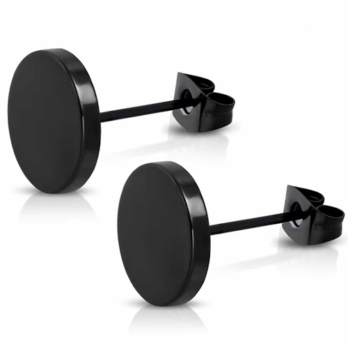 Schwarzer Ohrring aus schwarz beschichtetem Edelstahl