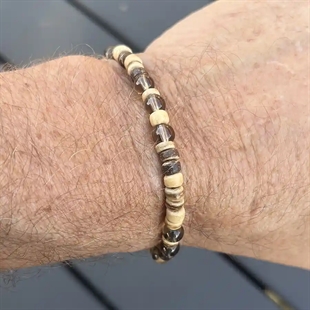 Perlenarmband mit Kokos und Quarzsteinen – 6 mm (ca. 20 cm)