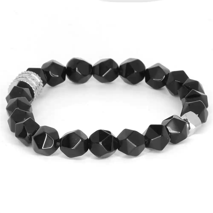 schwarzes Perlenarmband für Männer