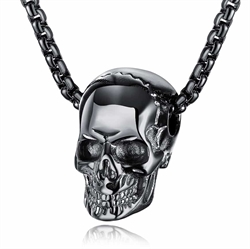 Schwarze Totenkopf-Halskette 