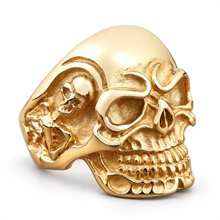 Teschio Oro – Vergoldeter Skullring für Männer
