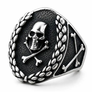 Herren-Siegelring mit Totenkopf aus Edelstahl