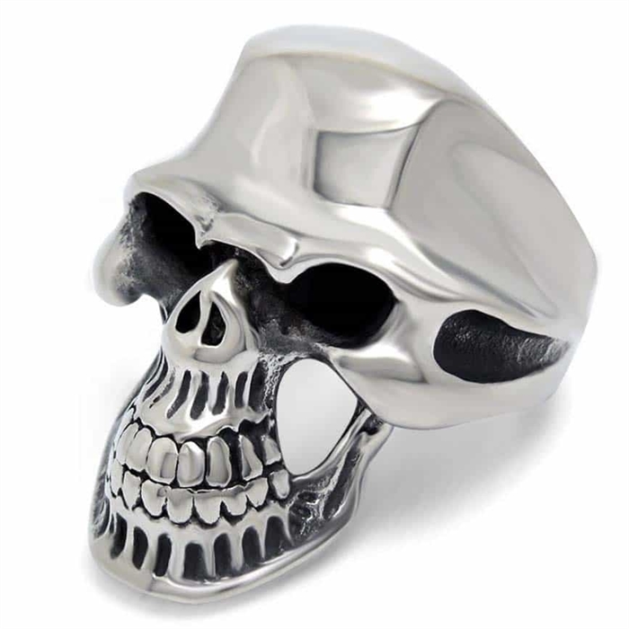 Totenkopf Biker Ring aus Stahl