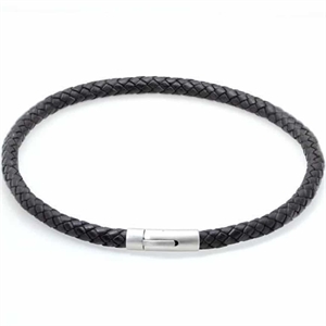 Lederhalsband aus 8/6mm Ledergeflecht.