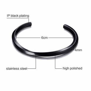 Armspange Schraubarmband aus IP Blackcoat Stahl