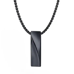 BRK Halskette für Männer – Minimalistisch in Black Coated Edelstahl