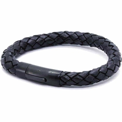 Men's Chart Lederarmband schwarz/schwarz.