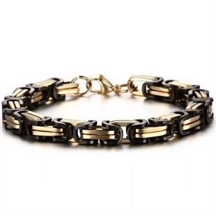 Schwarzgoldenes Hawn-Armband aus Stahl