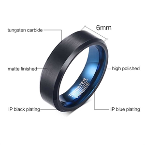 Schwarz/blauer Wolfram Ring