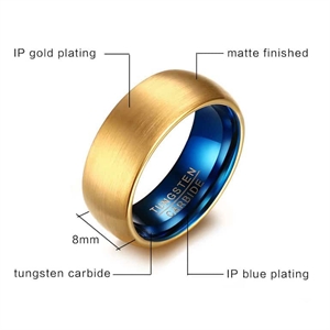 Gold/Blauer Wolfram-Ring