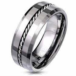 K4 Tungsten Ring mit Kette 