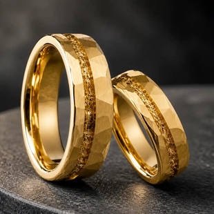 Aurelio – PVD-vergoldeter Wolframring in 6 oder 8 mm
