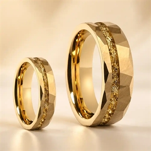 Aurelio – PVD-vergoldeter Wolframring in 6 oder 8 mm