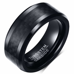 Tungsten Carbon schwarzer Herrenring