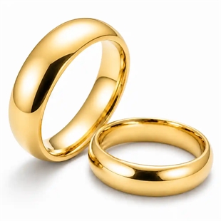 Glänzend vergoldeter Ring aus Edelstahl.